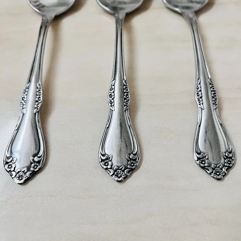 3pc ONEIDA Mansfield-Frosted Stainless Teaspoon 6” Flatware Replacement